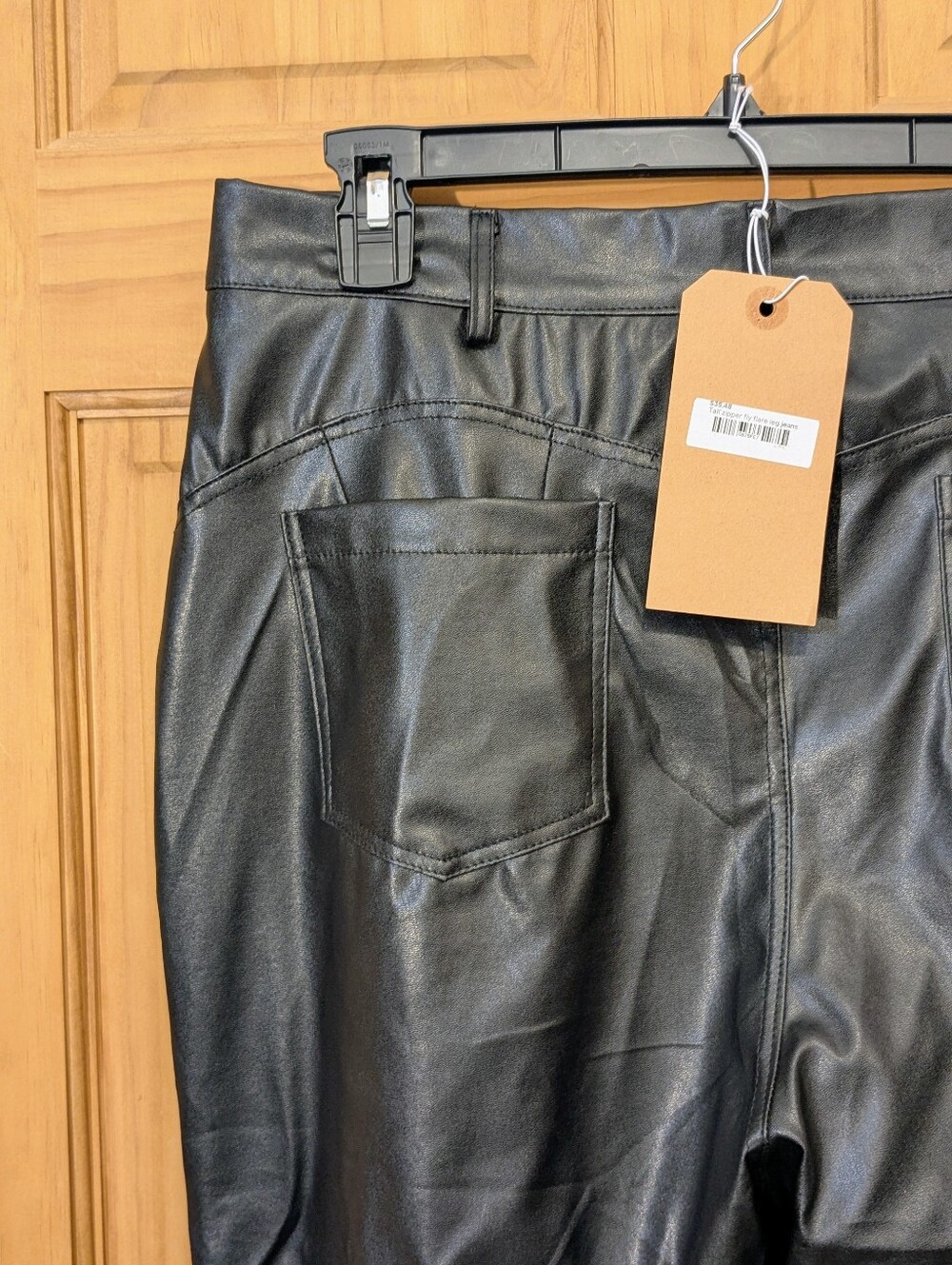 Fashion Noma Faux Leather Pants Flare Leg Size 12 High Rise Trousers Boho Chic - Picture 11 of 15